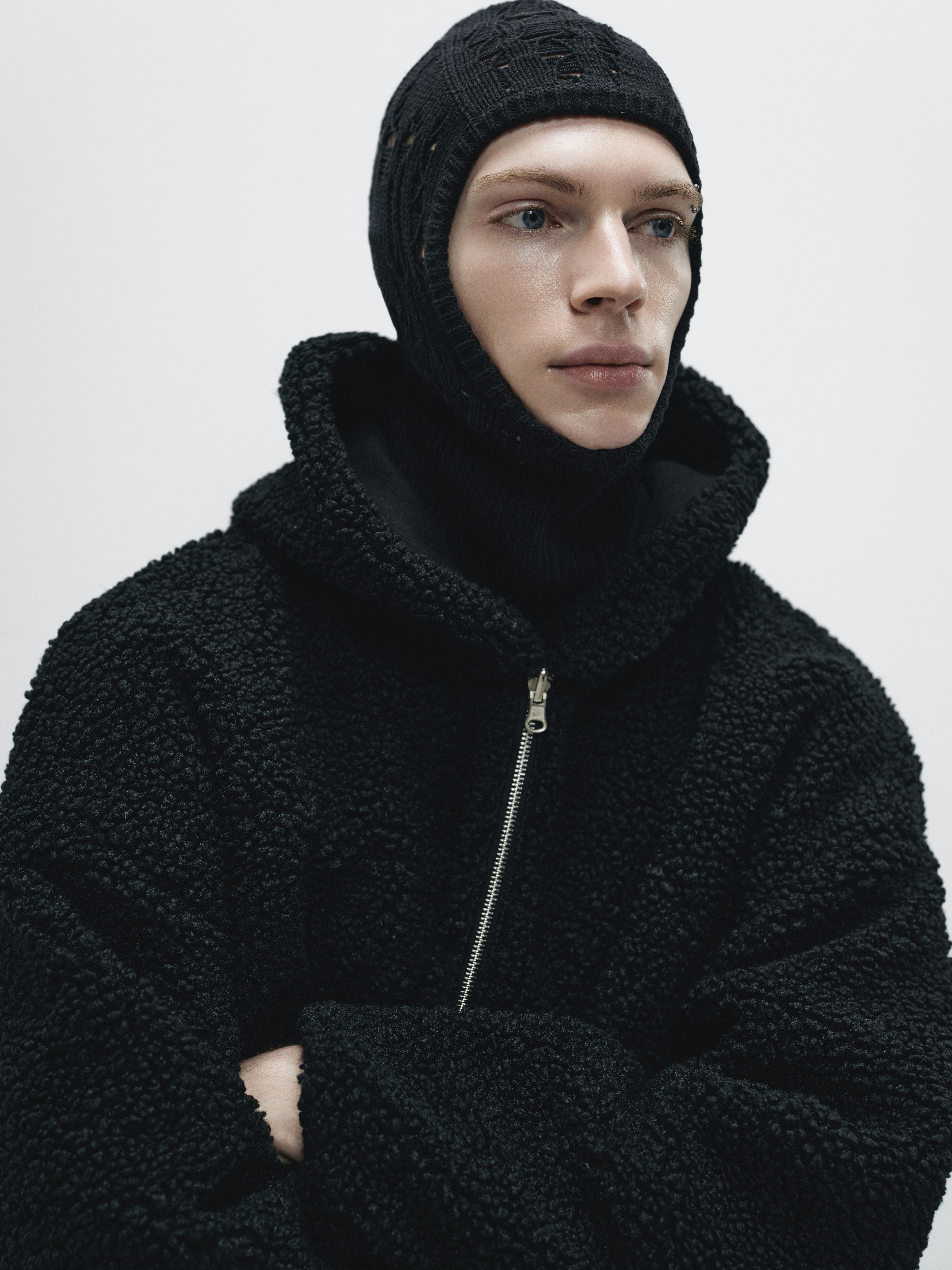 Flat-lay view of the balaclava, displaying its innovative design and craftsmanship