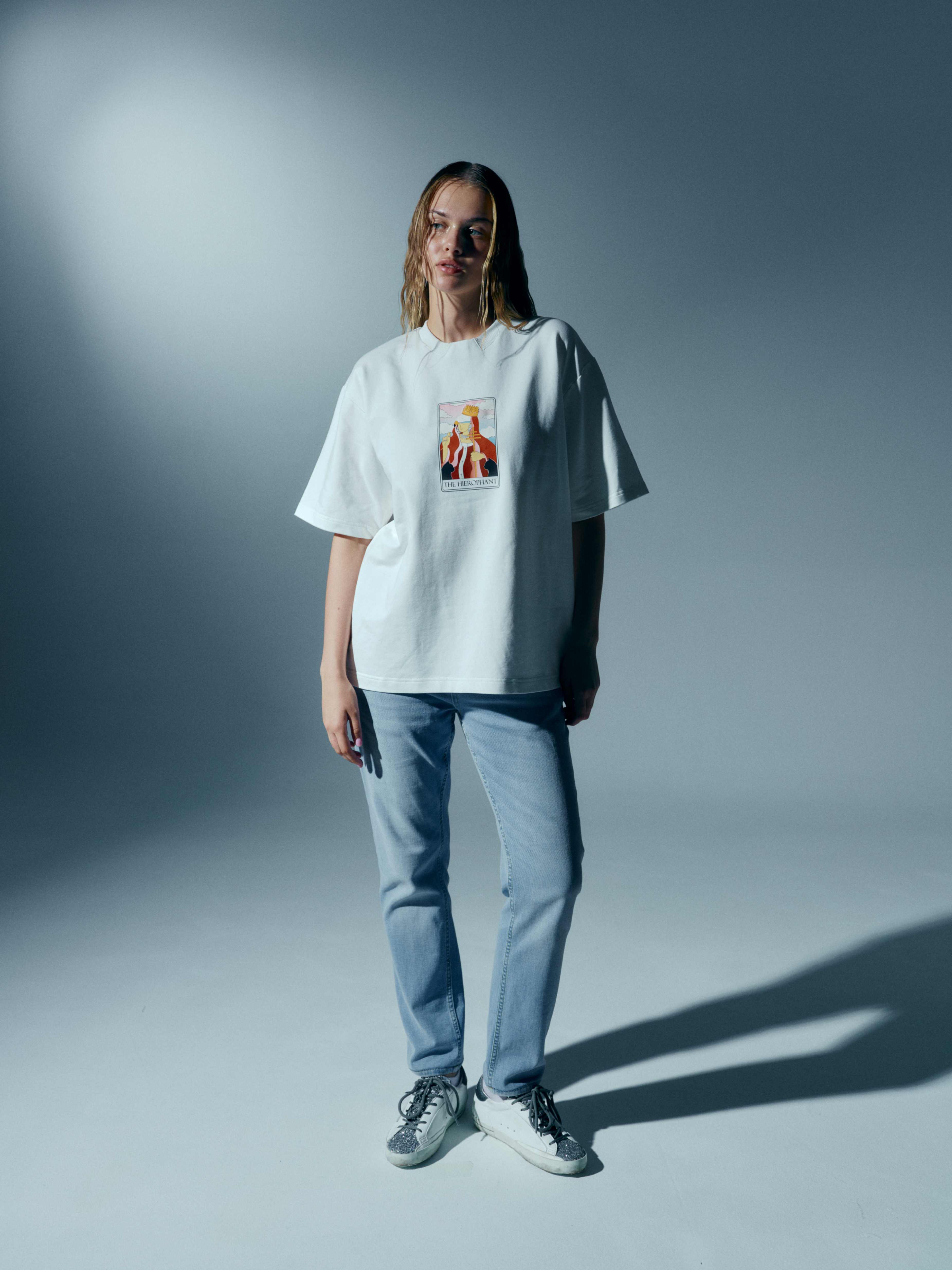 White Celestial Tee "The Moon" (m)