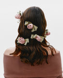 Silk hair clips "Roses"