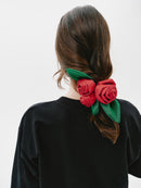 Silk hair elastic "Red Roses"